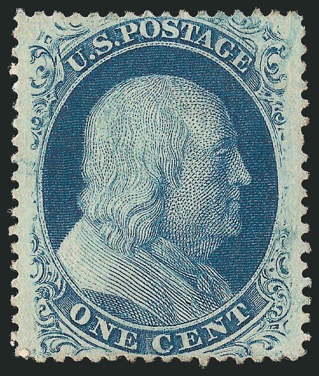 1c Blue, Ty. Va (24).> Position 26R5, unused (no gum), balanced margins, couple tiny thin specks, Extremely Fine appearance, ex Neinken, Scott Retail as original gum