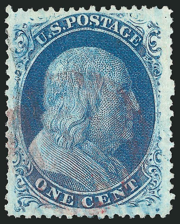 1c Blue, Ty. Va (24).> Position 14R5, wide margins to clear at left, <red> cancel, unpunched perf at right and shortish perf at left, Very Fine, ex Neinken