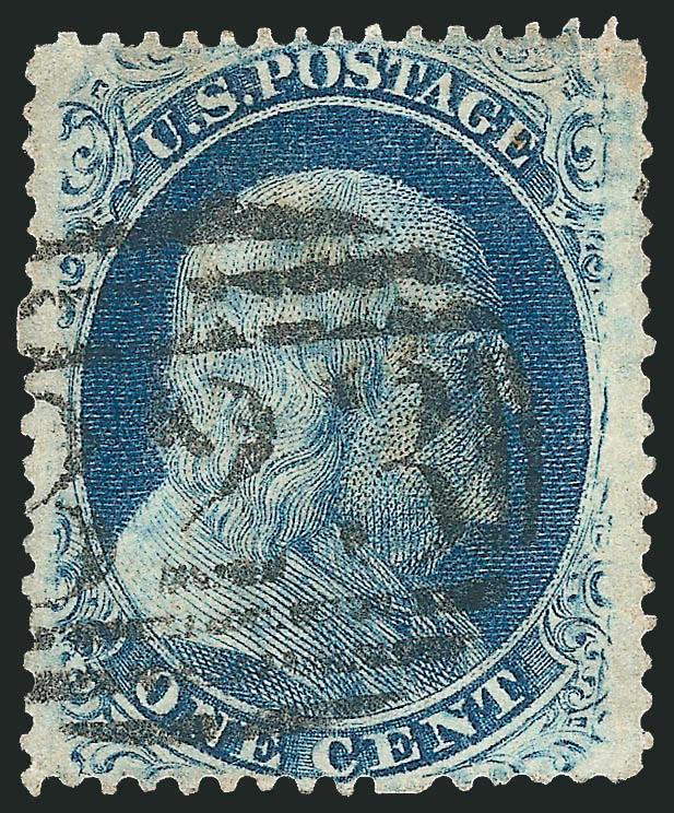 1c Blue, Ty. V (24).> Position 25R7, margins to touching at bottom, cancelled by bold strike of ritish B23 in barred oval,> Fine, scarce cancel on 1c 1851-57 stamp, ex Neinken