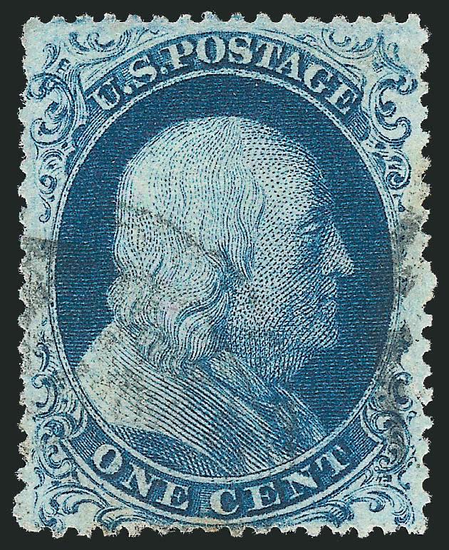 1c Blue, Ty. IIIa (22).> Plate 11, B Relief with <double transfer,> choice centering, rich color, unobtrusive cancel, small perf tear at right, Very Fine appearance, ex Neinken
