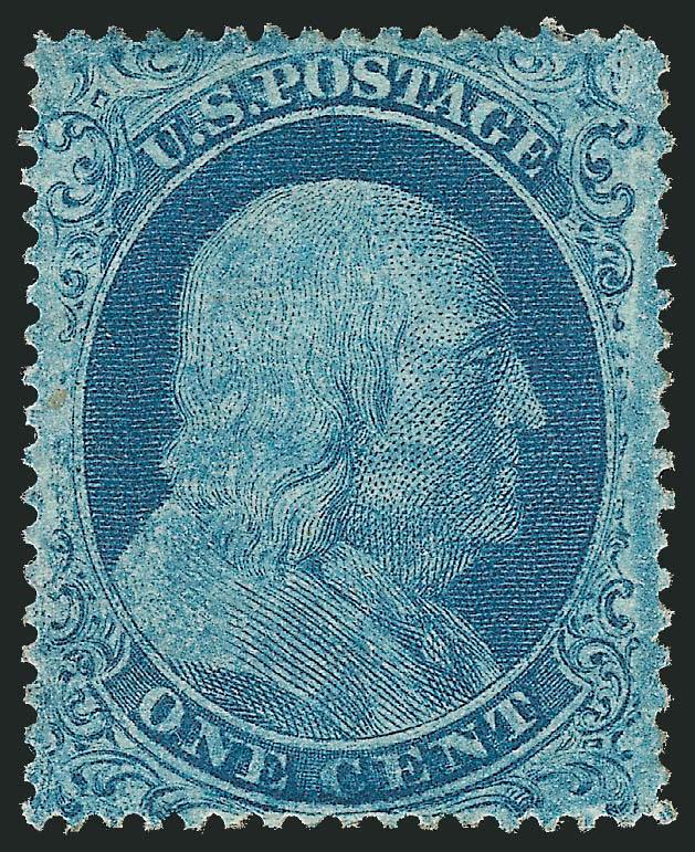 1c Blue, Ty. IIIa (22).> Plate 11, B Relief, unused (regummed), pretty mottled shade, well-balanced margins, Very Fine, Scott Retail as with gum