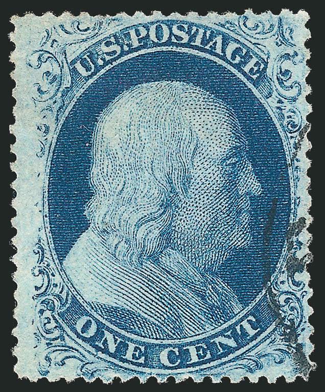 1c Blue, Ty. IIIa (22).> Plate 11, A Relief, pretty color, face-free cancel, Very Fine and choice, ex Neinken