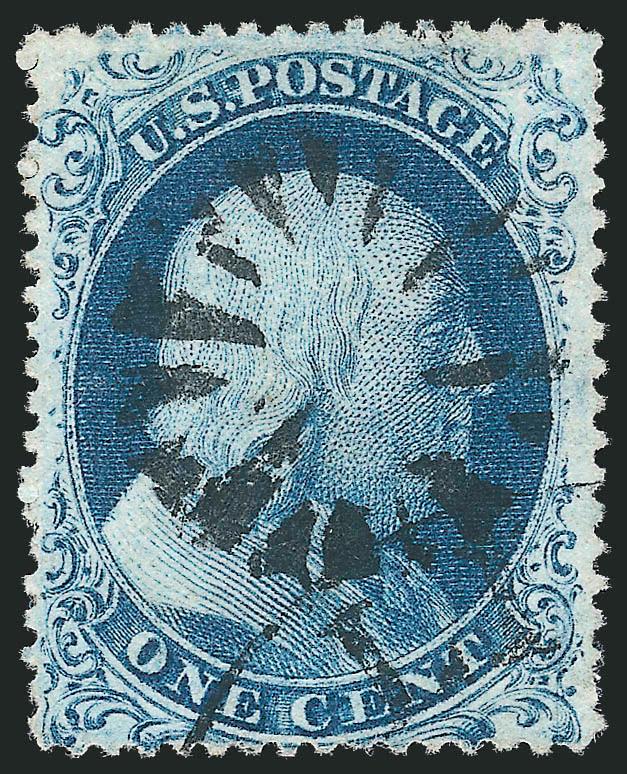 1c Blue, Ty. IIIa (22).> Plate 11, B Relief, pretty shade, neat strike of circle of small wedges and circular datestamp cancels, Very Fine and choice, ex Neinken