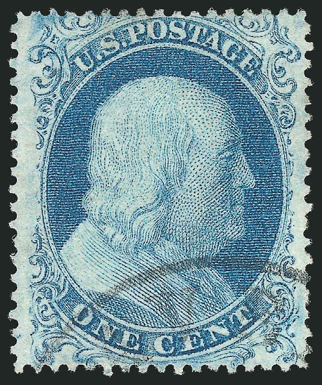 1c Blue, Ty. I (18).> Plate 12, C Relief, bright shade, face-free circular datestamp cancel, Extremely Fine, a beautiful stamp, ex Neinken
