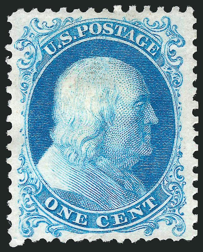 1c Bright Blue, Reprint (40).> Without gum as issued, choice centering with well-proportioned margins, fresh and Extremely Fine, a pretty stamp, ex Neinken