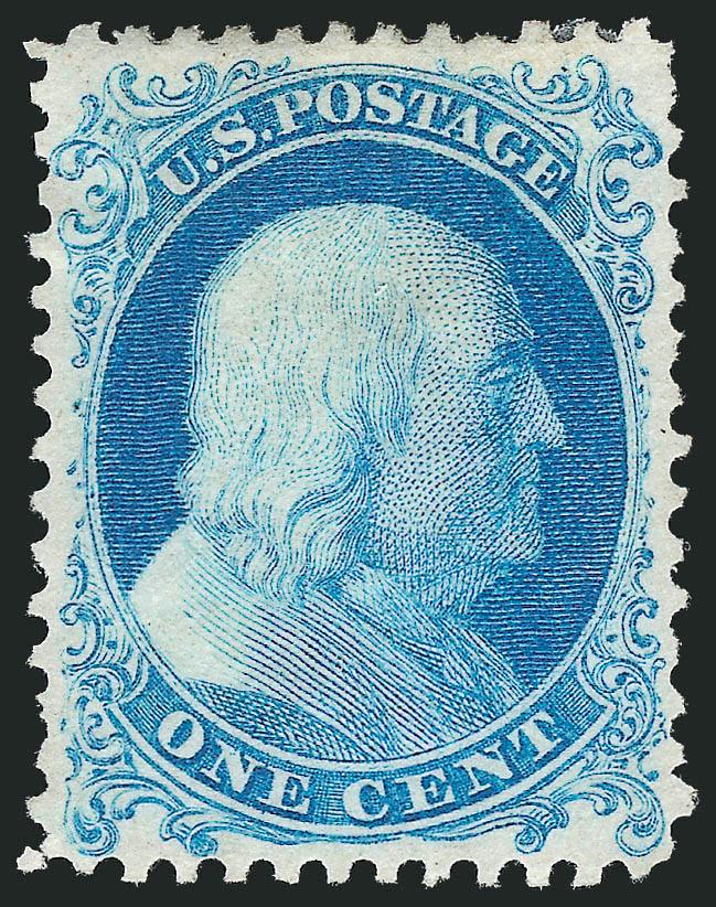 1c Bright Blue, Reprint (40).> Without gum as issued, radiant color, Very Fine, ex Neinken