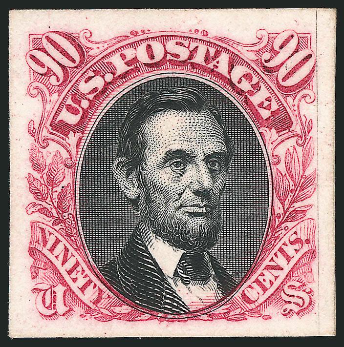 1c-90c 1869 Pictorial, Plate Proofs on Card (112P4-122P4).> Large margins, brilliant colors except 10c bit oxidized, otherwise Extremely Fine set