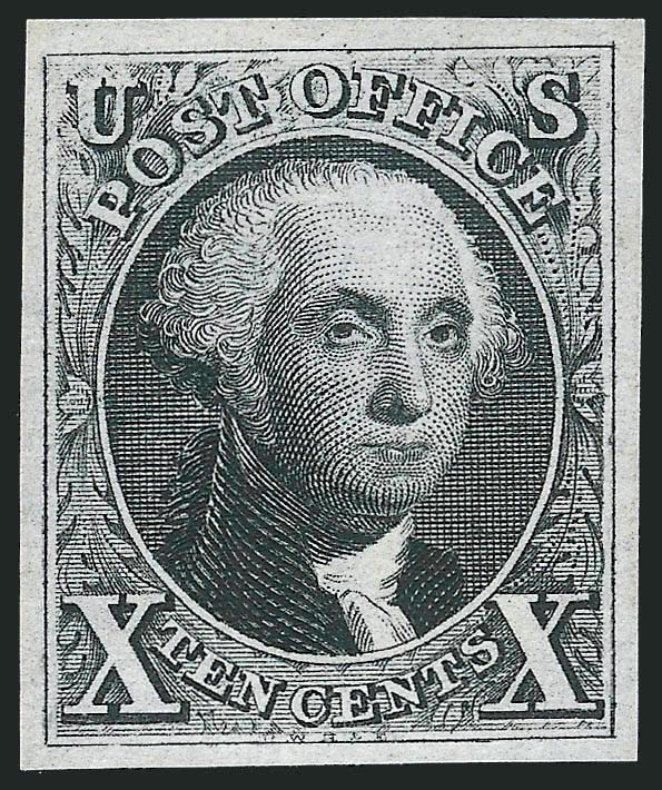 10c Gray Black, Reproduction (4).> Without gum as issued, large balanced margins, fresh color and sharp impression, Extremely Fine, ex Silver Lake, with 1980 A.P.S. certificate