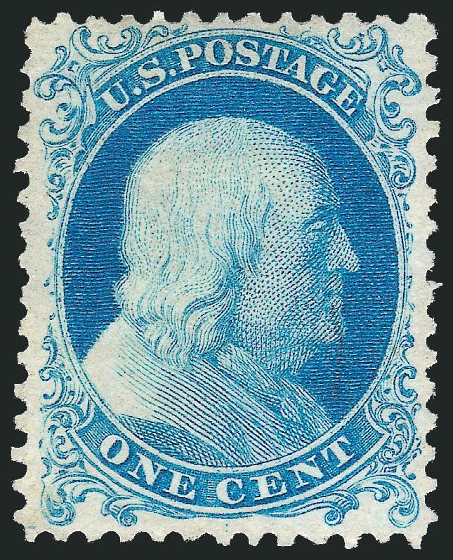 1c Bright Blue, Reprint (40).> Without gum as issued, beautifully centered, fresh and crisp, Extremely Fine