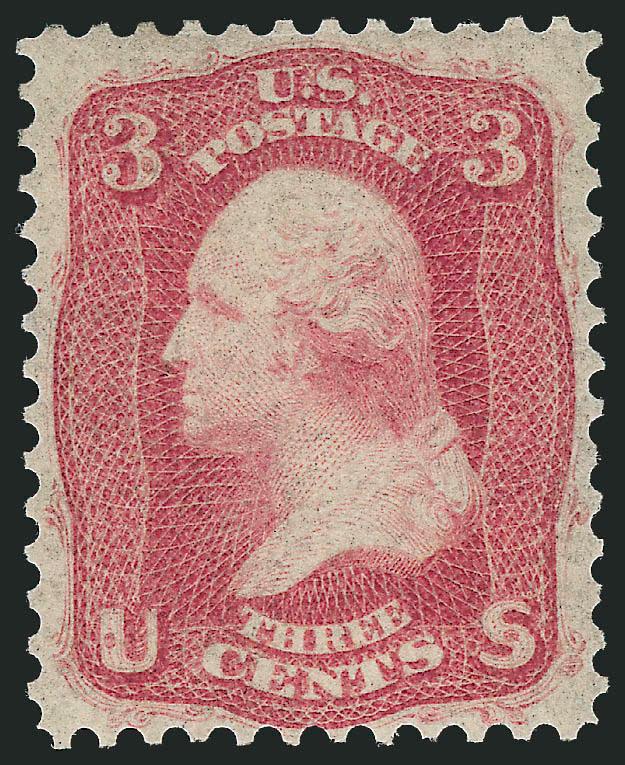 3c Brown Rose, First Design (56).> Slightly disturbed original gum, particularly bright color described on Weiss certificate as Deep Pink, Fine, with 1989 P.F. and 2010 Weiss certificates