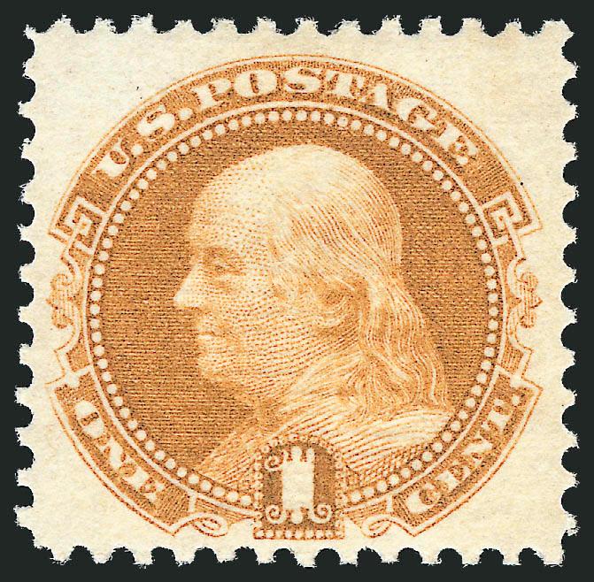 1c Buff (112). Mint N.H.,> attractively centered with wide margins three sides, ample at bottom, strong color, fresh and crisp, Very Fine, with 1983 P.F. certificate, Scott Retail as hinged