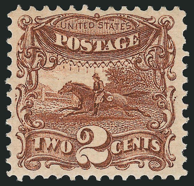 2c Brown (113).> Original gum, narrow h.r. and band of gum toning, rich color with nicely balanced margins, Very Fine and choice, with 2004 P.F. and 2008 P.S.E. certificates (OGh, VF-XF 85 SMQ $950.00)