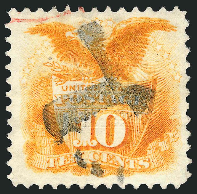 10c Yellow (116).> Two, each with <Japanese cancel,> first with X chop, second with neat Hiogo Japan double-circle, first with tiny corner perf crease, second with short perf at upper left, otherwise Fine-Very
Fine