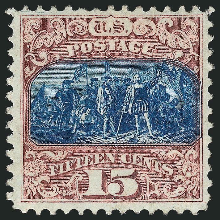 15c Brown & Blue, Ty. II (119).> Original gum, rich colors, Very Fine, with 1987 P.F. certificate