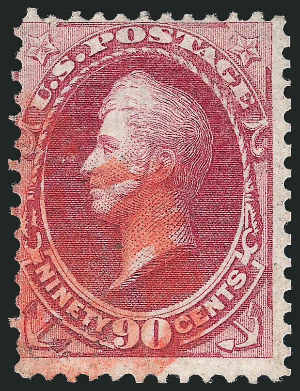 90c Carmine, Grill (144).> H. Grill, <red cork> cancel, light diagonal crease and reperfed at right, but its real, with 1987 P.F. certificate