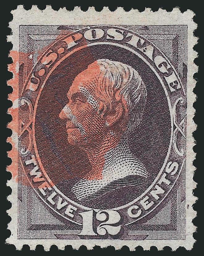 12c Dull Violet (151).> Deep rich color with bold <red New York Foreign Mail Shield cancel,> Very Fine, pretty used single, with 1988 P.F. certificate