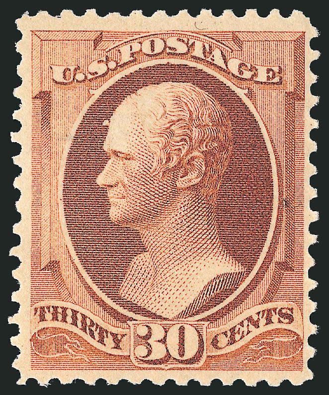 30c Orange Brown (217).> Original gum, rich color and nicely balanced margins, small inking flaw to left of Hamiltons head, Very Fine, with 1993 P.F. certificate