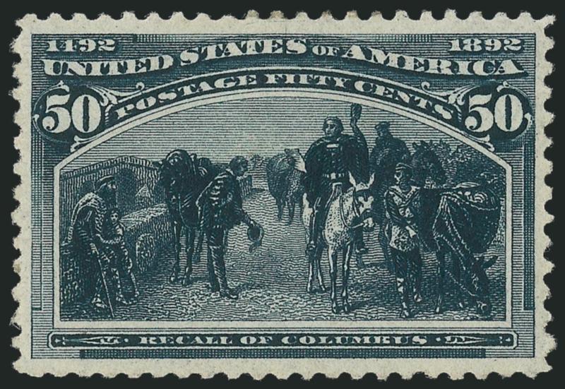 50c Columbian (240).> Original gum., lightly hinged, intense shade and impression, well-proportioned margins, Extremely Fine, with 2004 P.F. certificate
