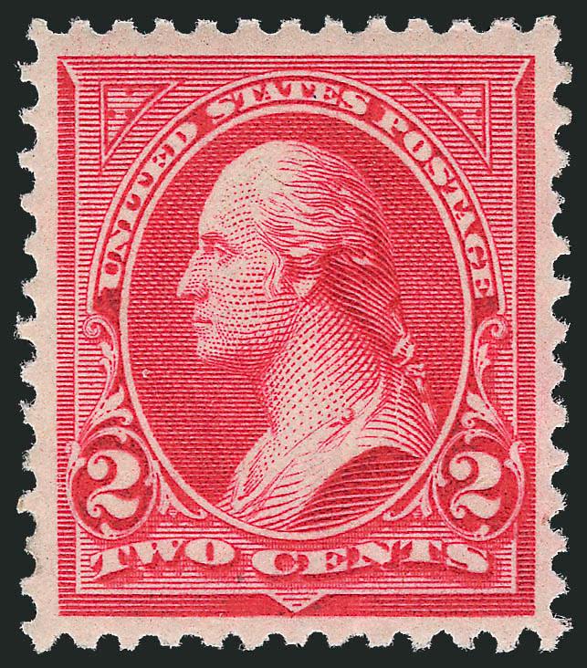 2c Carmine, Ty. III (252).> Mint N.H., rich color, wide and balanced margins, minor natural gum bend, Extremely Fine