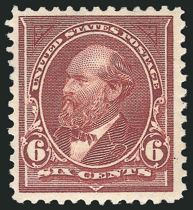 6c Dull Brown, USIR Watermark (271a).> Original gum, clearly showing part of R of watermark, choice centering, small thin spot<><>^VERY FINE APPEARANCE. A RARE ORIGINAL-GUM EXAMPLE OF THE 6-CENT 1895 ISSUE
WITH USIR WATERMARK.^<><>The USIR
