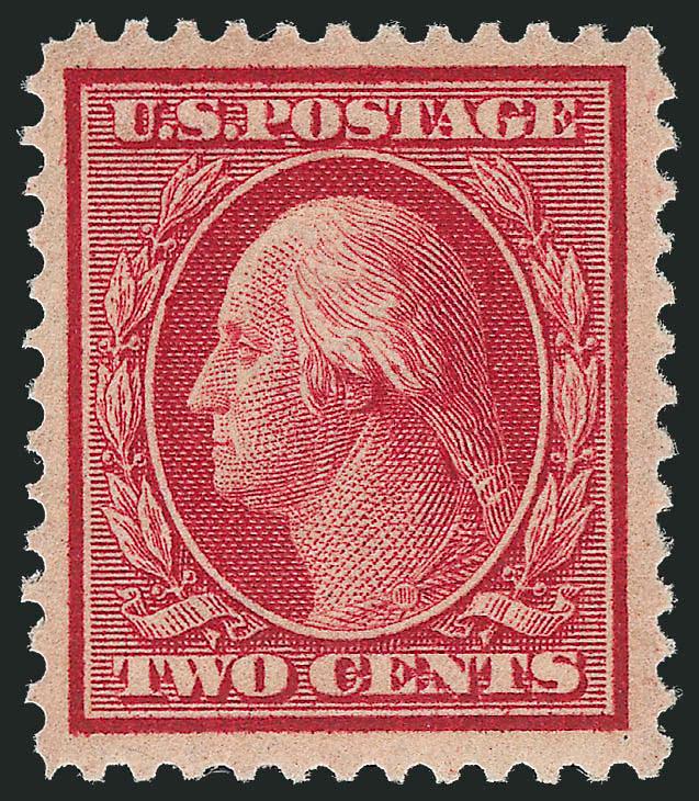 2c Carmine, Bluish (358).> Mint N.H., uncharacteristically wide margins, bright and crisp, Extremely Fine, with 2010 P.S.E. certificate (XF 90 SMQ $485.00)
