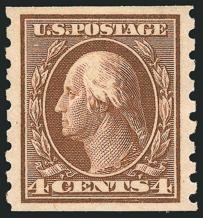 4c Brown, Coil (395).> Mint N.H., wide margins and gorgeous centering, rich color, Extremely Fine Gem, with 2003 P.F. and 2006 P.S.E. certificates (XF-Superb 95 SMQ $560.00)