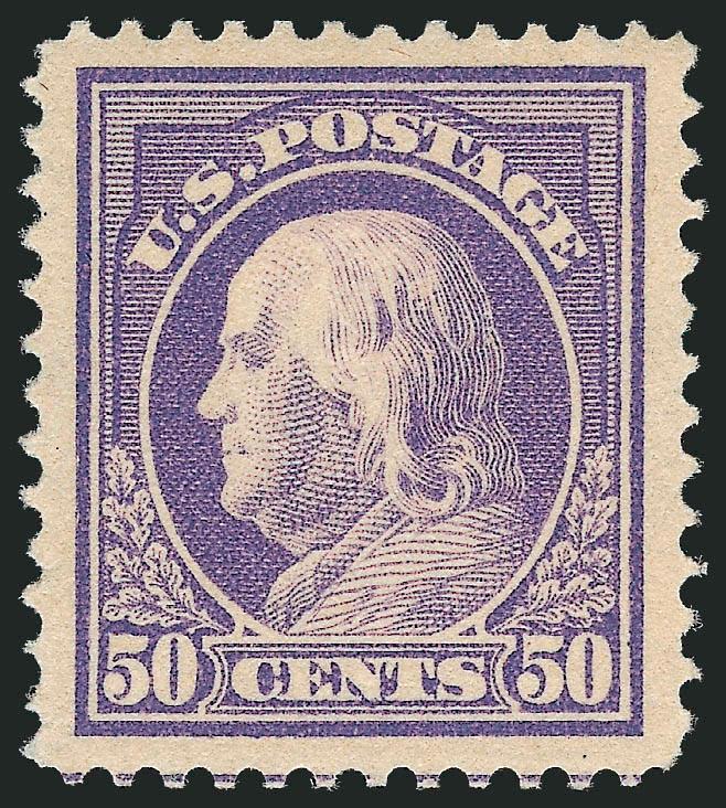 50c Violet (422).> Lightly hinged, Jumbo margins with choice centering, trace of guideline at bottom, Extremely Fine Gem, with 1998 P.F. certificate