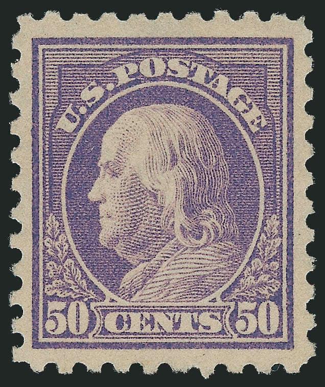 50c Violet (440).> Exceptionally well-centered with excellent margins, bright pastel color and fresh paper, Very Fine and choice, with 2010 P.S.E. certificate (OGh, VF-XF 85 SMQ $510.00)