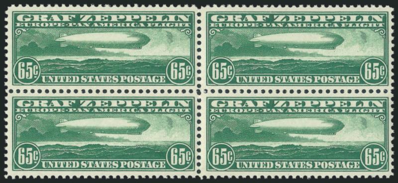 65c Graf Zeppelin (C13).> Mint N.H. block of four, fresh and Fine-Very Fine