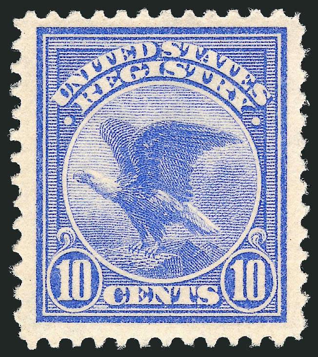 10c Ultramarine, Registration (F1).> Mint N.H., bright and fresh, Extremely Fine, with 2001 P.F. certificate