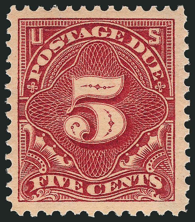 5c Deep Claret (J41).> Mint N.H., brilliant color on crisp paper, Jumbo margins, Extremely Fine, with 2010 P.S.E. certificate (XF 90 Jumbo SMQ $540.00 as 90, $900.00 as 98)