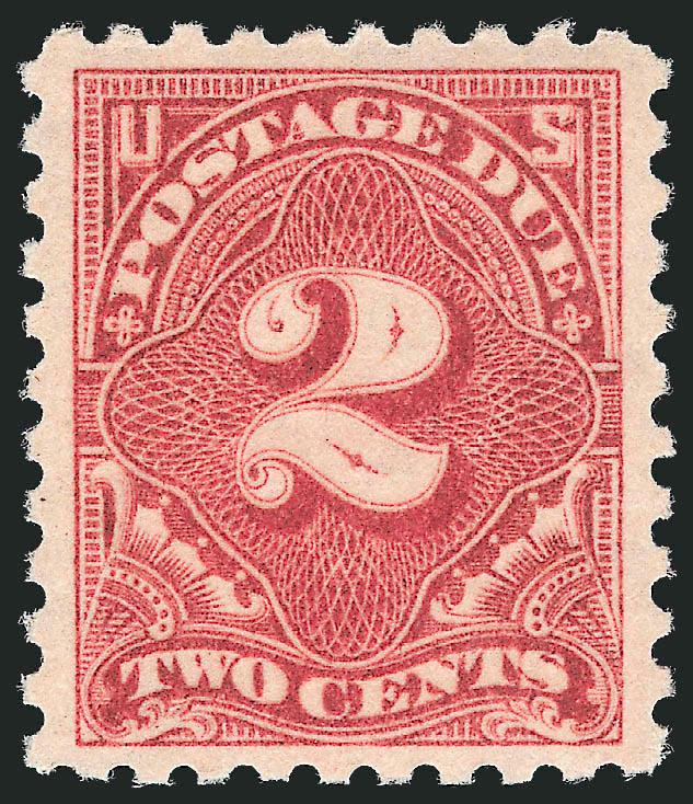 2c Dull Rose (J53a).> Mint N.H., lovely soft color, wide and balanced margins, Extremely Fine, with 1990 and 2002 P.F. and 2009 P.S.E. certificates (XF 90 SMQ $300.00)
