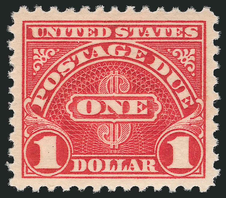 $1.00 Carmine (J77).> Mint N.H., huge margins and precise centering, Extremely Fine Gem, with 2010 P.S.E. certificate (Superb 98 SMQ $510.00), this is the highest grade awarded to date and is shared by no
others