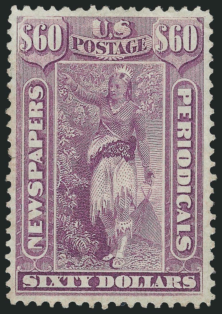 $60.00 Violet, 1875 Issue (PR32).> Unused (no gum), bright color, wide margins and choice centering, Very Fine