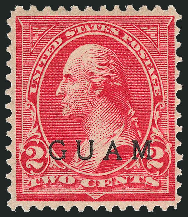 GUAM, 1900, 2c Rose Carmine, Special Printing (2aSP).> Original gum, lightly hinged, with red Special Surcharge backstamp, Very Fine, with 1978 P.F. certificate