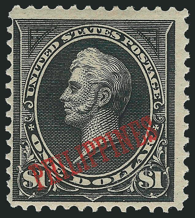 PHILIPPINES, 1901, $1.00 Black, Ty. II (223A).> Clear to wide margins, fresh and Fine