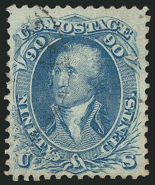 30c Orange, 90c Blue, F. Grill (100-101).> Three 30c and one 90c, clear grills, different cancels incl. Star in Circle on 30c, circular datestamp on 90c, some faults, appear Fine-Very Fine