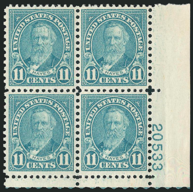 11c-50c 1931 Issue (692-701).> Plate no. blocks of four, incl. both 50c shades, all Mint N.H. except 11c value, Fine-Very Fine