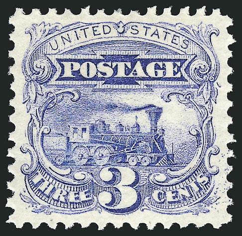 3c Ultramarine, Split Grill (114 var). Mint N.H.,> radiant color as fresh as the day it was printed, clear grill points, Very Fine and choice, with 2003 P.F. certificate, Scott Retail as hinged