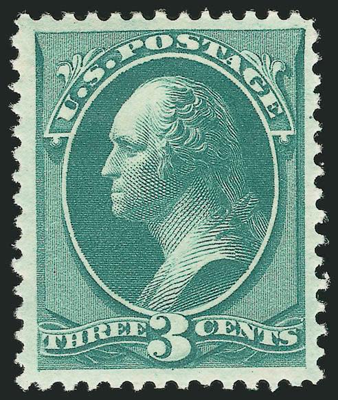 3c Green (158). Mint N.H.,> almost perfectly centered with wide margins, rich color, Extremely Fine, with 2003 P.F. certificate, Scott Retail as hinged