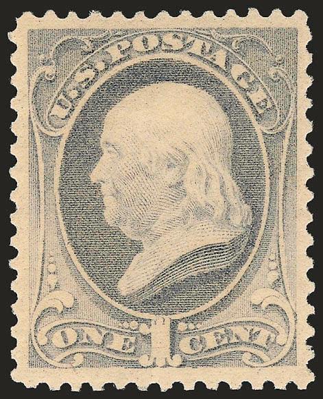 1c Gray Blue (206).> Mint N.H., radiant color, choice centering with well-balanced margins, fresh and Extremely Fine, with 2006 P.S.E. certificate (XF 90 SMQ $840.00)