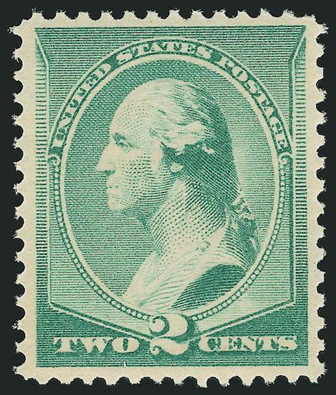 2c Green (213).> Mint N.H., bright color, well-balanced margins, Extremely Fine Gem, with copy of 2001 P.F. certificate for block of four