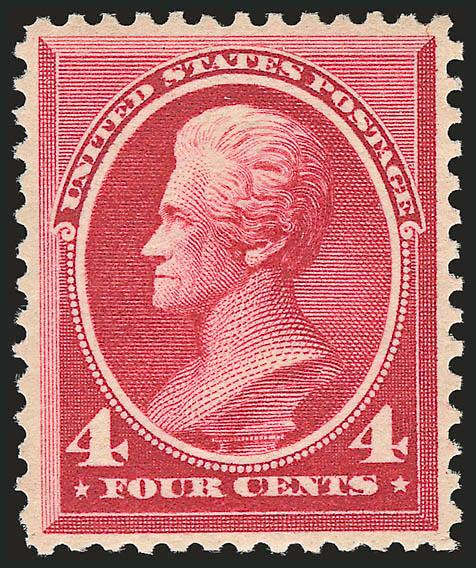 4c Carmine (215).> Mint N.H., deep rich color and proof-like impression, well-balanced margins, Extremely Fine, ex Odeneal, with 1999 P.F. certificate