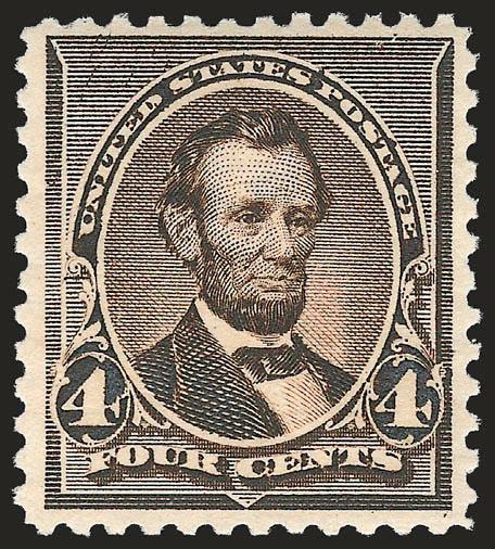 4c Dark Brown (222).> Mint N.H., intense shade and impression, Very Fine, with 1994 P.F. certificate