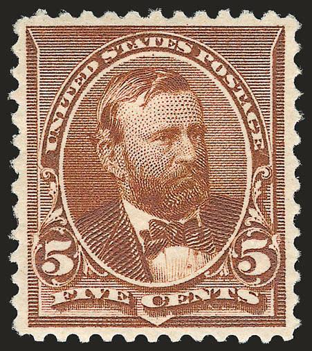 5c Chocolate (223).> Mint N.H., brilliant color on crisp paper, well-balanced margins, fresh and Extremely Fine, with 2005 P.F. certificate