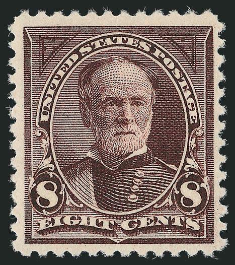 8c Violet Brown (257).> Mint N.H., deep rich color and proof-like impression, wide margins, Very Fine and choice, with 2004 P.F. certificate