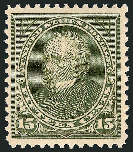 15c Olive Green (284).> Mint N.H., radiant color, extra wide margins, Very Fine and choice, scarce with such wide margins, with 2001 P.F. certificate