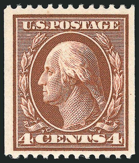 4c Orange Brown, Coil (350).> Mint N.H., rich color on bright paper, crisp impression, Very Fine and choice, with 1999 P.F. certificate
