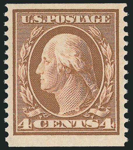 4c Orange Brown, Coil (354).> Mint N.H., detailed impression, wide margins, Extremely Fine, ex Vineyard, with 1986 and 2003 P.F. certificates, the former for pair