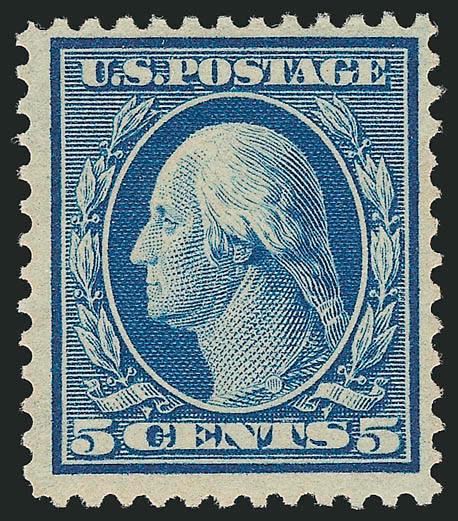 5c Blue, Bluish (361).> Mint N.H., deep rich color on nicely blued paper, wide margins<><>^VERY FINE AND CHOICE. A RARE MINT NEVER-HINGED EXAMPLE OF THE 5-CENT ON BLUISH PAPER.^<><>With 1995 and 2006 P.F.
certificates. We have sold only five othe